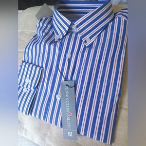 Pennington & Bailes Shirt - Striped Long Sleeve Button Up Men's Sz M NWT